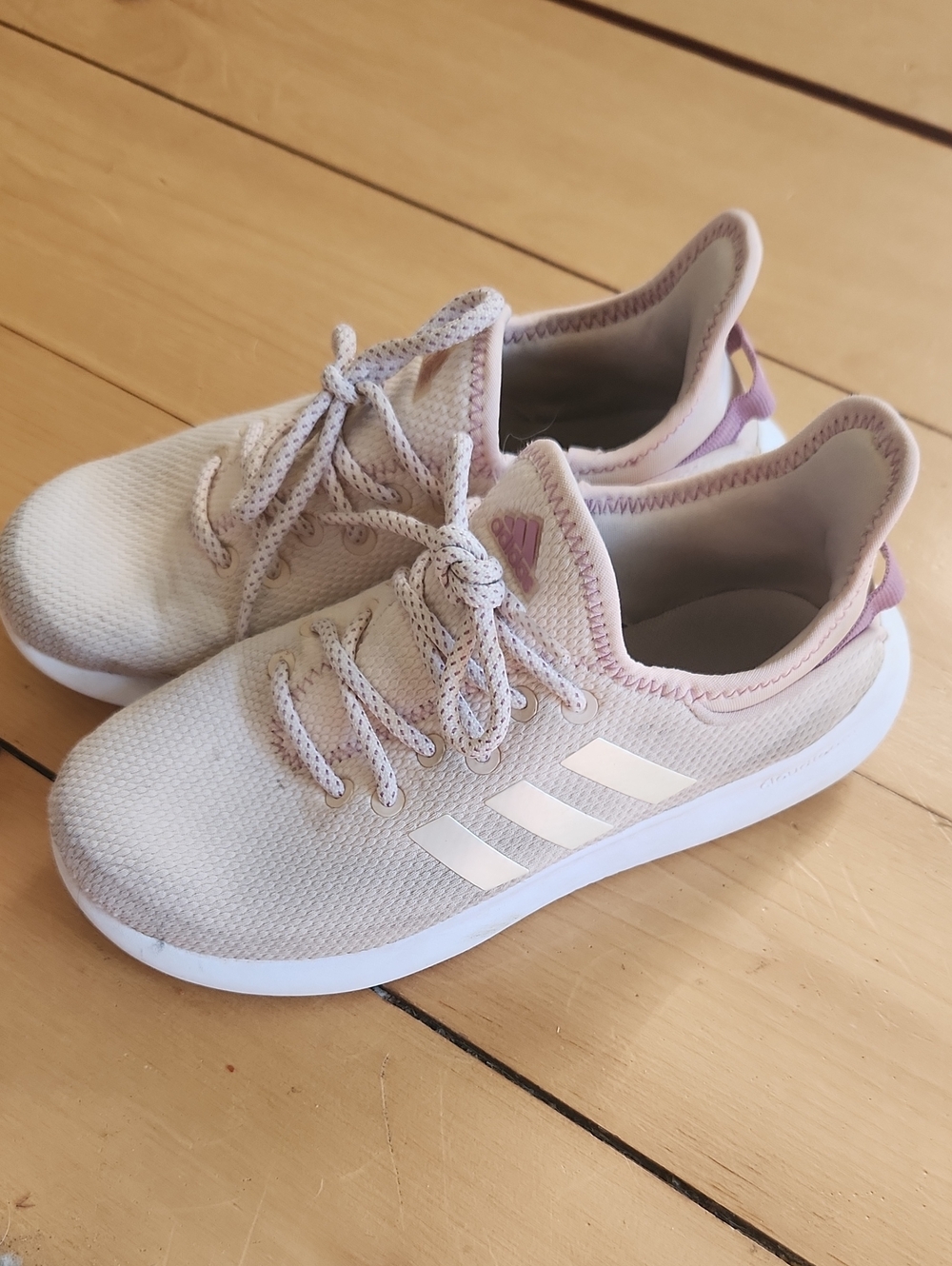 adidas Light Pink and Cream Girls' Athletic Sneakers